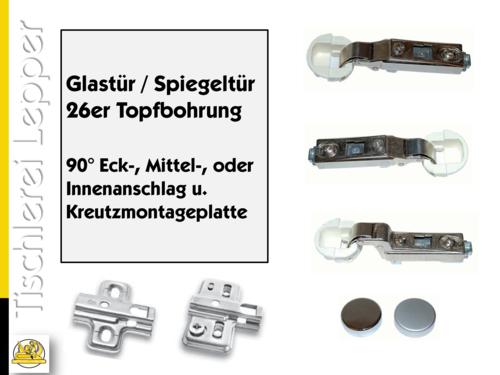 Mepla Glastuer / Spiegeltuer Scharnier 26mm