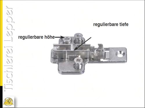 Montageplatten Mepla Scharniere Click-on 2mm