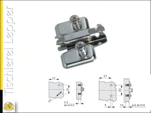 Montageplatte Mepla 2mm / 37mm mit Langloch