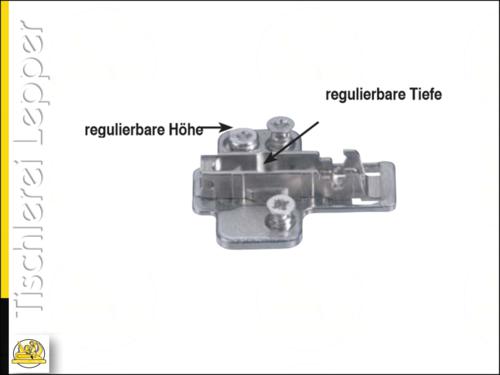 Montageplatten Mepla Scharniere Click-on 2mm